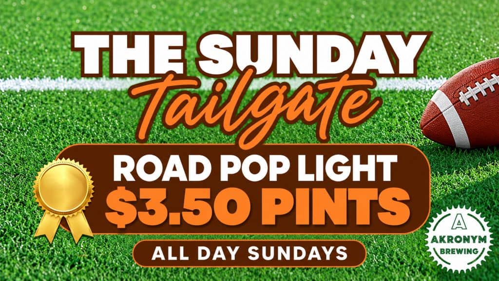Sunday tailgate Road Pop pints